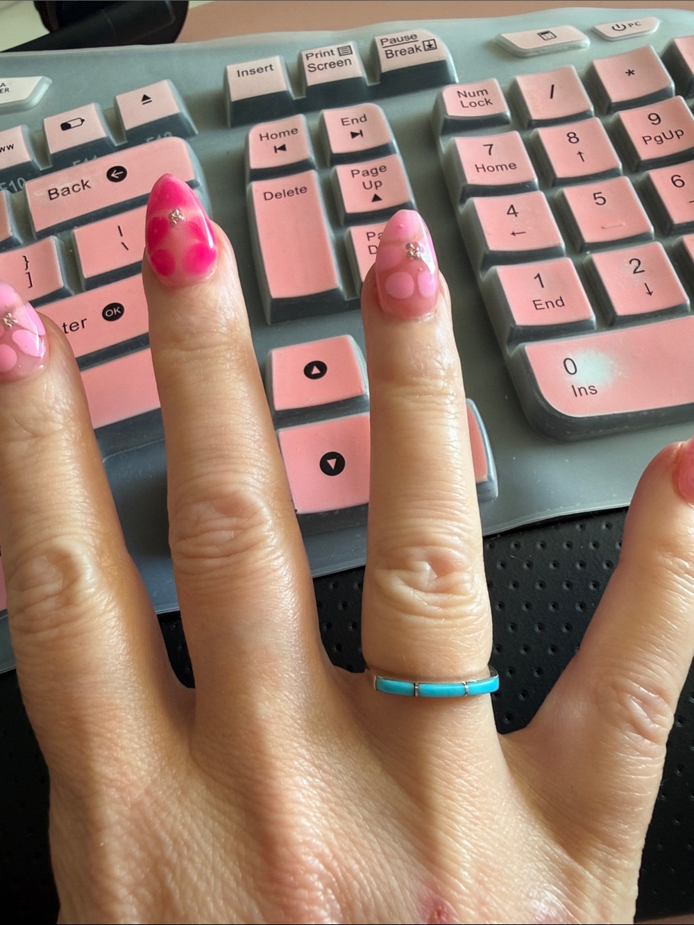 Turquoise Tuesday Inlay Turquoise Thin Band Ring - Bright Blue Accent